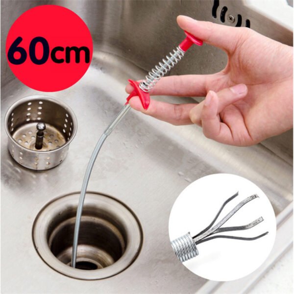 60CM Sewer Dredger Spring Pipe Dredging Tool Household Hair Cleaner Drain Clog Remover