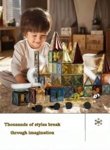 Magnetic Building Tiles,100 Pcs Set of Vibrant 4D Blocks For Kids,STEM Approved