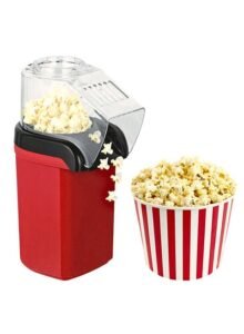 1200W Powerful Popcorn Maker with PP Shell & PC Lid - One-Touch Control, Non-Slip Base for Home Use, Easy to Clean & Operate