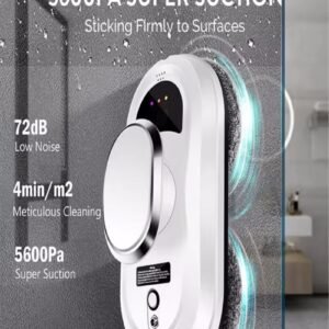 Window Cleaner Robot,Smart Glass Cleaning Robotic with 5600Pa Strong Suction,Remote Control Window Cleaning Robot for Windows/Tiles/Class Door