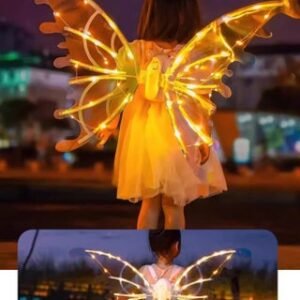 Electric Fairy Wings for Girls, Battery-Operated Moving Butterfly Wings with LED