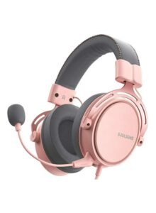 Soulsens Air SE Gaming Headset with 3D Bass，Xbox / PS4 / PS5 / NS / PC Over-Ear Computer Headset with Noise Cancelling Mic, Ultra Light Soft Memory Earpads Gaming Headphones Pink