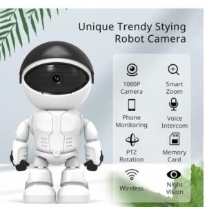 1080P Home Security Wireless Camera, Robot IP Camera WiFi Surveillance Camera Baby Monitor for Baby/Pet Support 360˚ View, 2 Audio, Motion Tracking, Yoosee App Remote Access, White