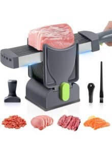 Fresh Meat Slicer - Thickness Adjustable 2 or 4 mm Manual Meat Slicer Set for Fresh Meat Slicing Shredding Food Cutter for Beef Mutton Home Cooking BBQ Hot Pot